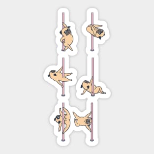 Pugs Pole Dancing Club Sticker